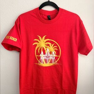 Cambodian ~ Angkor Wat Red Graphic Tee with palms trees